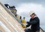 Roofing team working at height